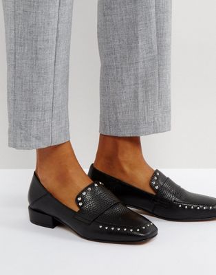 エイソス レザー プレミアム asos magestic premium leather studded loafer 靴 レディース靴