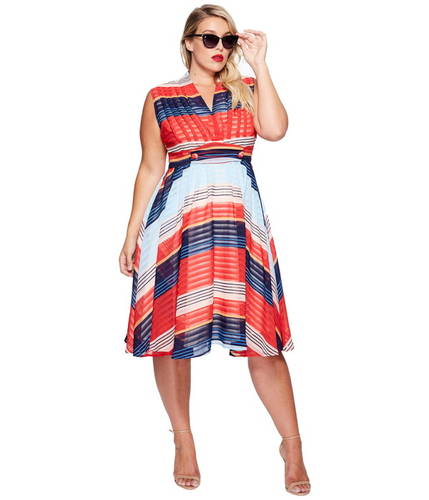 プラス サイズ ドレス ワンピース Unique Vintage Plus Size De Carlo Dress
