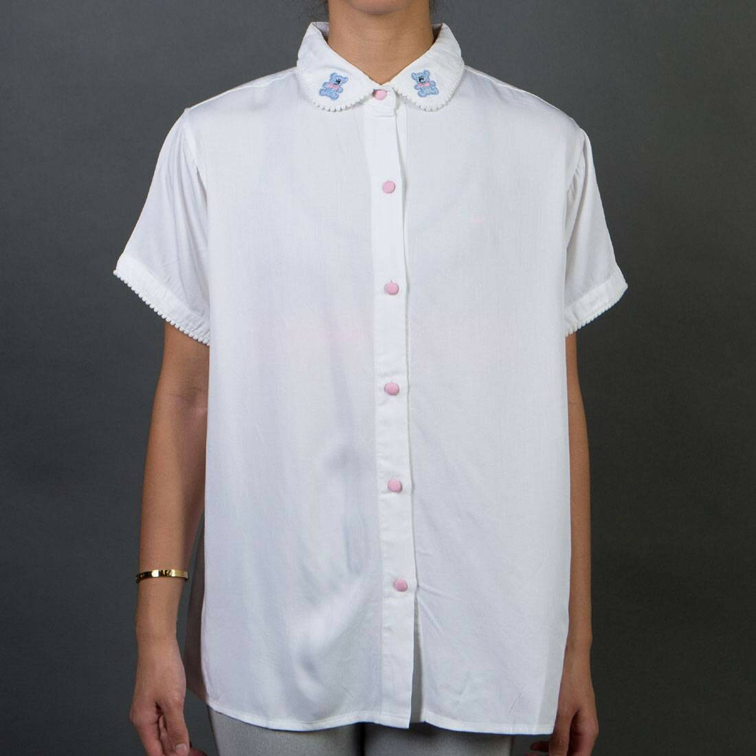lazy レイジー oaf women ウーメン pom bear ベアー shirt シャツ white レディースファッション ブラウス トップス