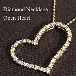 人気ネックレス/ハートペンダント/天然ダイヤモンド0.30ct/イエローゴールドK10/ジュエリーショップ