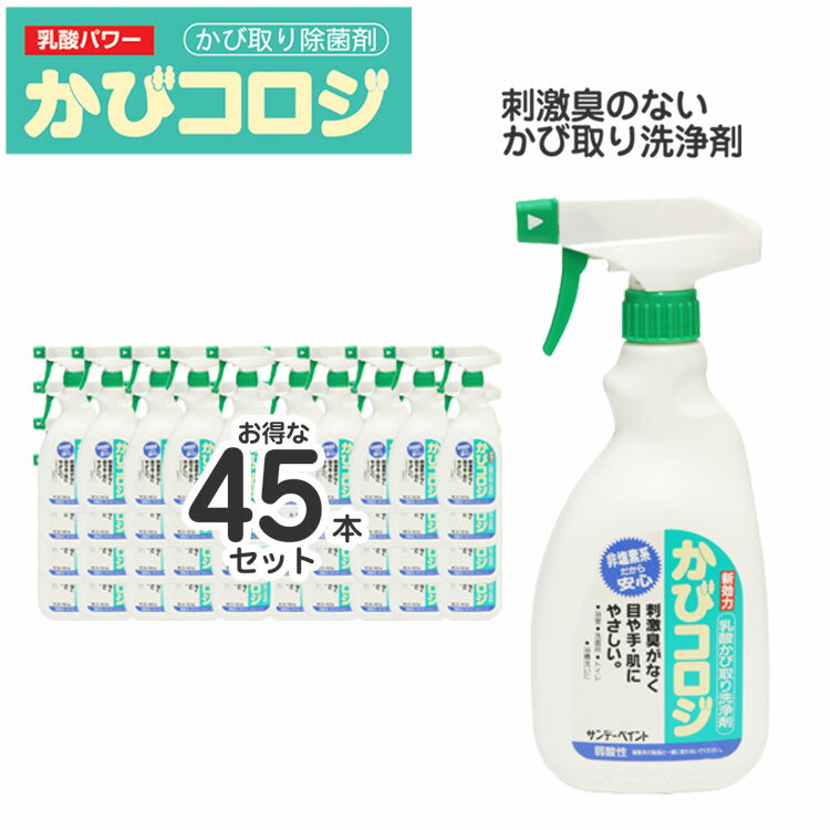 乳酸かび取り洗浄剤(非塩素系) かびコロジ 500mlお得な45本セット サンデーペイント