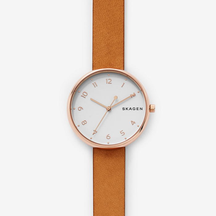 ローズゴールドの北欧デンマークのSKAGEN【スカーゲン】SIGNATURデザインウォッチ/正規代理店商品レディース