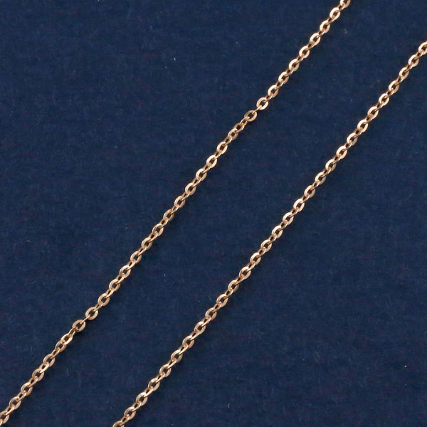 18金 ネックレスチェーン 40cm デザインチェーン 平アズキ ピンクゴールドk18 1ミリ幅 パーツ 18k【楽ギフ_包装】0824楽天カード分割【コンビニ受取対応商品】