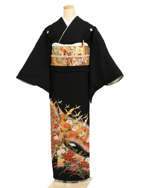 レンタル正絹黒留袖セット(身長:154~167cm位・山本 寛斎)【レンタル黒留袖】【留袖レンタル】【往復送料無料】【smtb-k】【ky】