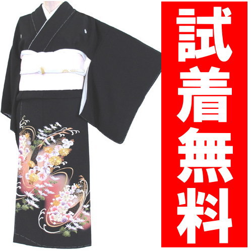 ★往復送料無料・試着無料★黒留袖レンタル 047番 20点フルセット! 黒留袖・留袖・レンタル・かんざし・髪飾り・着物・貸衣装・結婚式・母親・【fy16REN07】