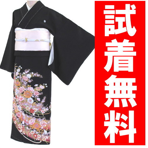 ★往復送料無料・試着無料★黒留袖レンタル 235番 20点フルセット! 黒留袖・留袖・レンタル・かんざし・髪飾り・着物・貸衣装・結婚式・母親・【fy16REN07】