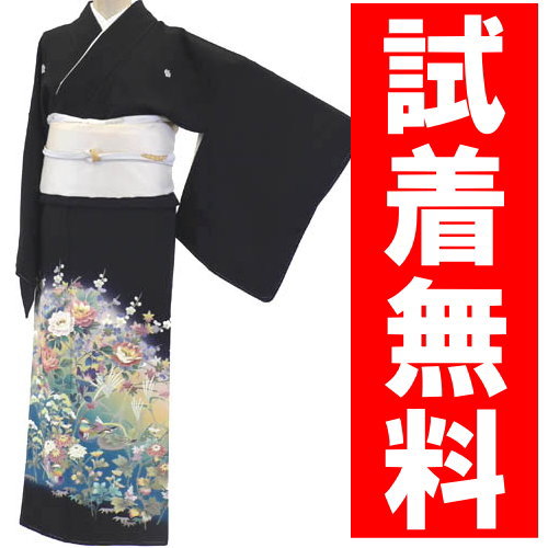 ★往復送料無料・試着無料★黒留袖レンタル 330番 20点フルセット! 黒留袖・留袖・レンタル・かんざし・髪飾り・着物・貸衣装・結婚式・母親・【fy16REN07】