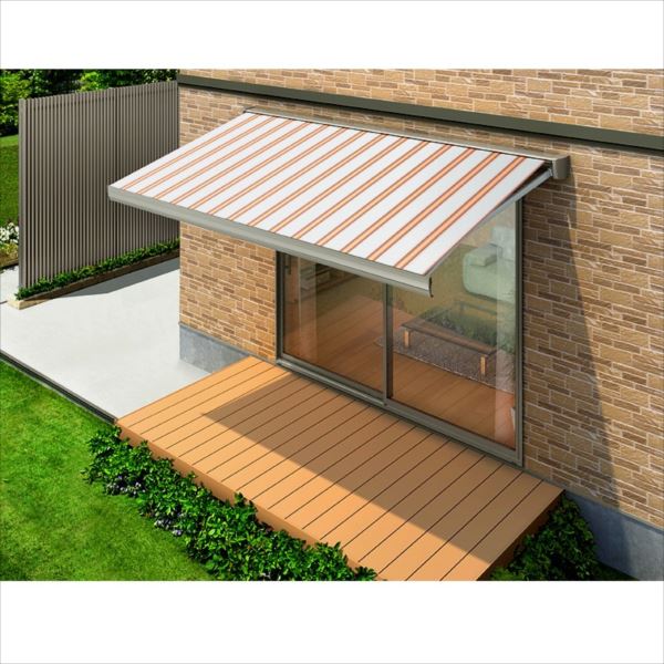 リクシル 彩風 S型 手動式 間口 2730×出幅 1250 ナチュラル 熱線遮断・アクアシャイン ナチュラル