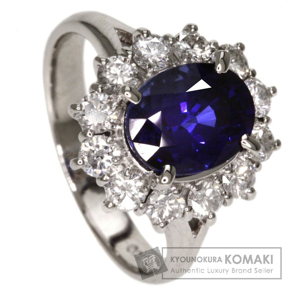 2.55ct サファイヤ/ダイヤモンド リング・指輪 プラチナPT900 6.6g レディース 【中古】