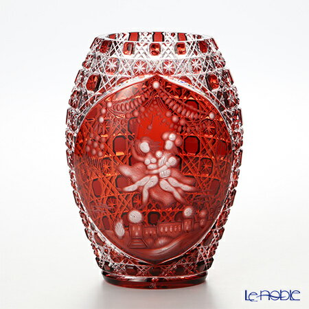 マイセン(Meissen) マイセンクリスタル アラビアンナイト 花瓶(レッド) 26cm Motiv 1 2283/26R【楽ギフ_包装選択】【楽ギフ_のし宛書】 フラワーベース インテリア