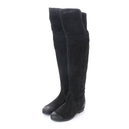 【アウトレット】インターショシュール INTER-CHAUSSURES Bridget Birkin インヒールニーハイブーツ (ブラックスウェード)