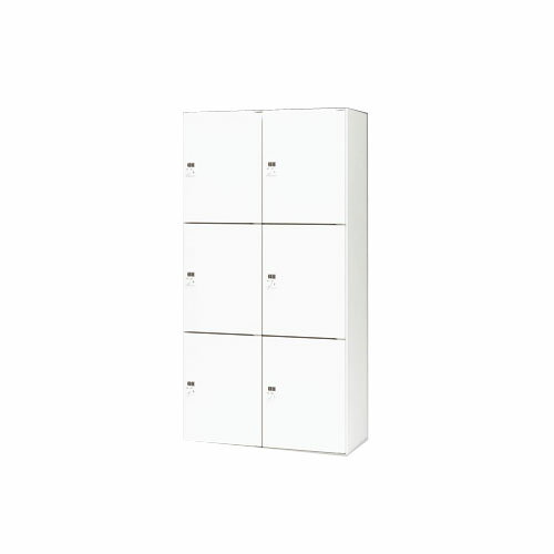 【期間限定!全品ポイント5倍~】 6人用ロッカー 2列3段 ダイヤル錠 PLC0918D-6-W LOOKIT オフィス家具 インテリア