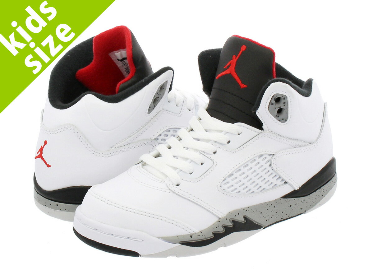 【キッズサイズ】【16-22cm】 NIKE AIR JORDAN 5 RETRO BP ナイキ エア ジョーダン 5 レトロ BP WHITE/UNIVERSITY RED/BLACK/METALLIC SILVER