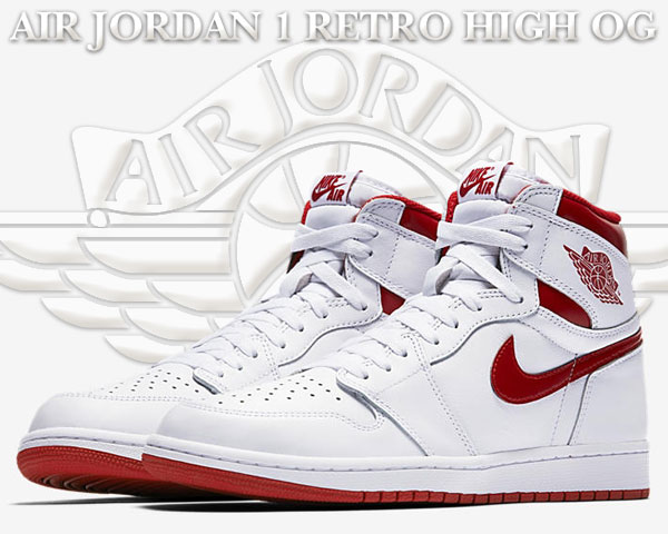 最大3,000円OFFクーポン発行中!!【送料無料 ナイキ スニーカー エアジョーダン 1】NIKE AIR JORDAN 1 RETRO HIGH OG METALLIC RED white/varsity red