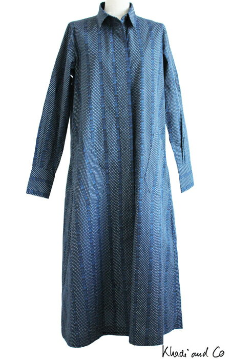 【2016SS】【SALE 50%】Khadi and Coパリブランド・カディ アンドコーBess Nielsenによるデザインコットン cotton ワンピース ロングガウンDRESS-ODESS-BLUEPRINT-COTTONCHEC