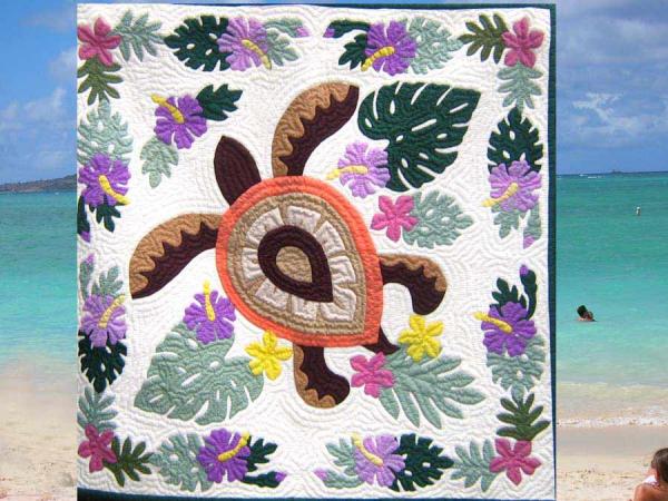 ☆月9ドラマなど美術協力ショップ☆ハンドメイド ハワイアンキルト タペストリーしつけ済み製作キットオーダーメイド hk40030