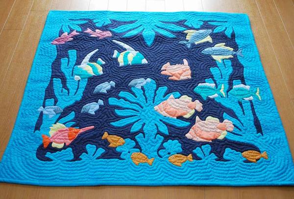 ☆月9ドラマなど美術協力ショップ☆ハンドメイド ハワイアンキルト タペストリーしつけ済み製作キットオーダーメイド hk40026