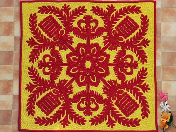 ☆月9ドラマなど美術協力ショップ☆ハンドメイド ハワイアンキルト タペストリーしつけ済み製作キット オーダーメイド hk40078