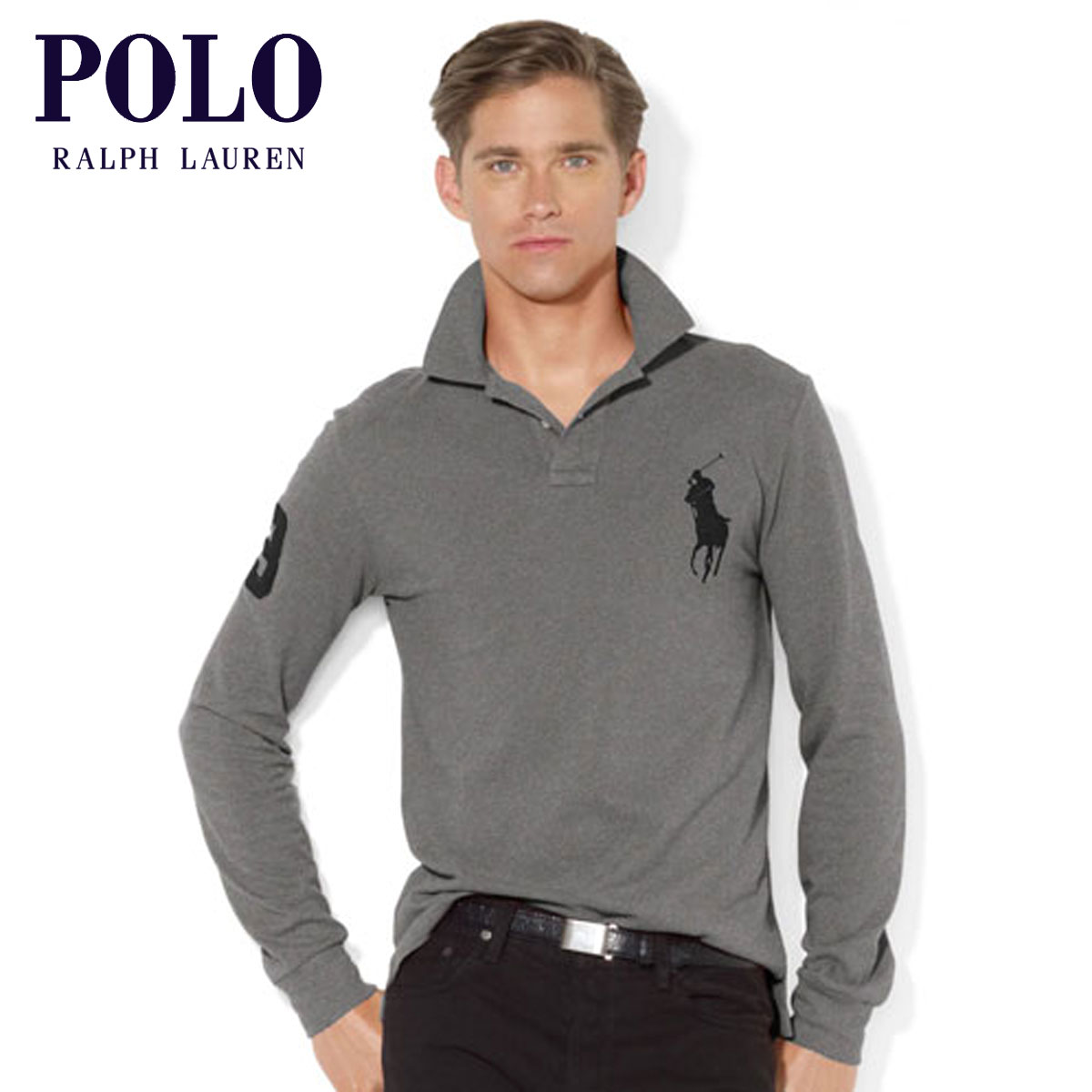 【販売期間 3/2 19:00~3/8 9:59】 ポロ ラルフローレン POLO RALPH LAUREN 正規品 メンズ ポロシャツ Slim-Fit Long-Sleeved Big Pony