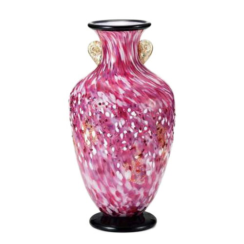 【取寄品】津軽びいどろ フラワーベース 壺金耳付花器 弘前桜 花あかり アデリア 17×35cm 紐掛け木箱入り ギフト雑貨石塚硝子【ママ割】エントリーで全品ポイント5倍 10/20朝10時まで