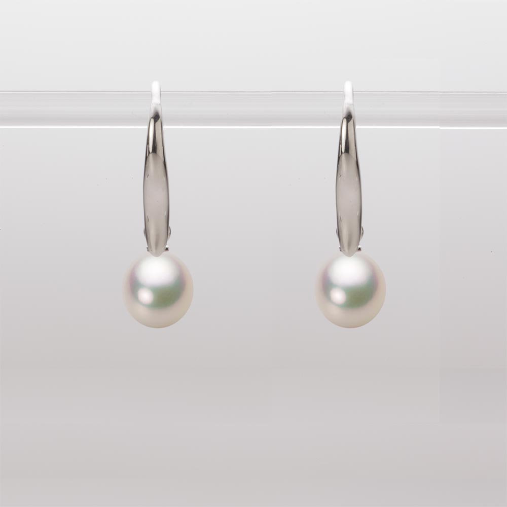 パール ピアス 6.5mm アコヤ 真珠 ピアス K18WG ホワイトゴールド