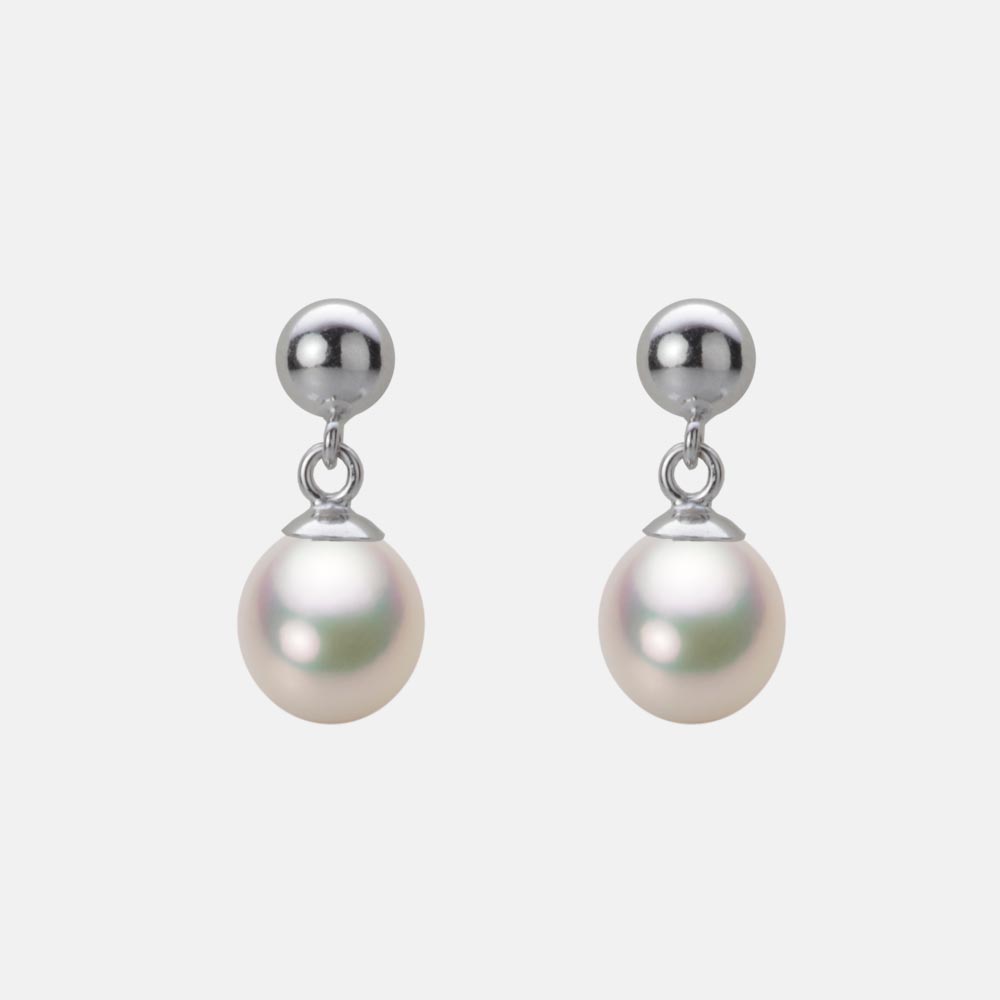 パールピアス/6.5mm アコヤ 真珠 ピアス K14WG ホワイトゴールド