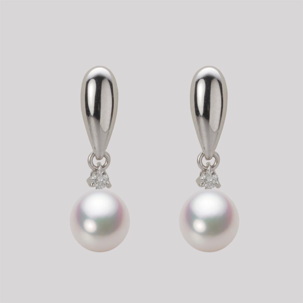 パール ピアス 6.5mm アコヤ 真珠 ピアス K18WG ホワイトゴールド