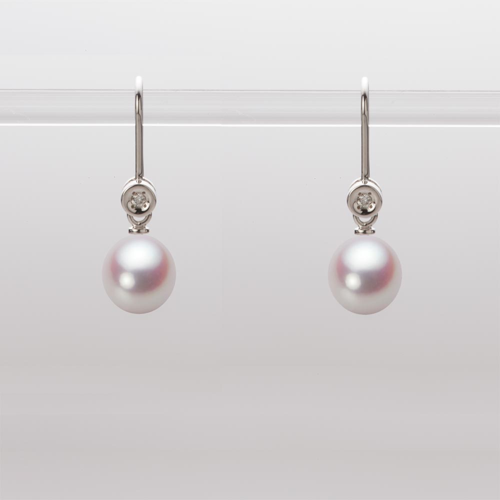 パール ピアス 6.5mm アコヤ 真珠 ピアス K18WG ホワイトゴールド