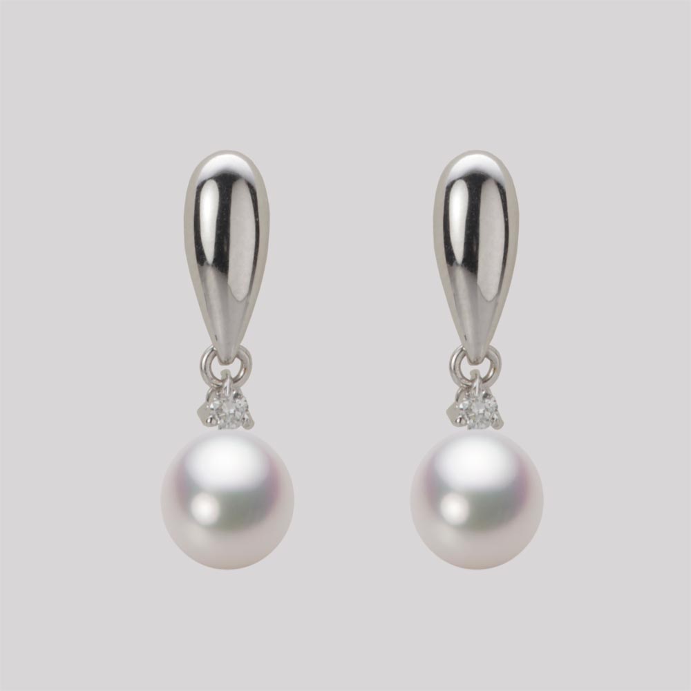 パール ピアス 6.5mm アコヤ 真珠 ピアス K18WG ホワイトゴールド