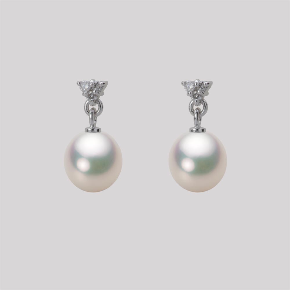 パールピアス/7.0mm アコヤ 真珠 ピアス K18WG ホワイトゴールド
