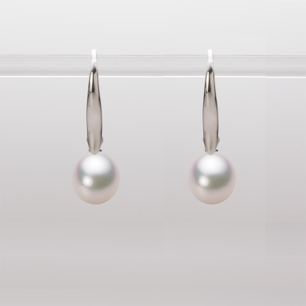 パールピアス/7.0mm アコヤ 真珠 ピアス K18WG ホワイトゴールド
