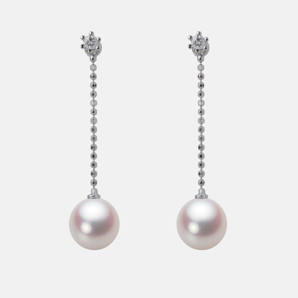 パール ピアス 7.0mm アコヤ 真珠 ピアス K18WG ホワイトゴールド