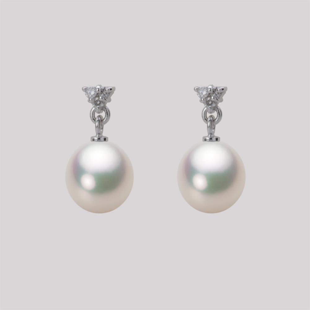 パールピアス/7.5mm アコヤ 真珠 ピアス K18WG ホワイトゴールド