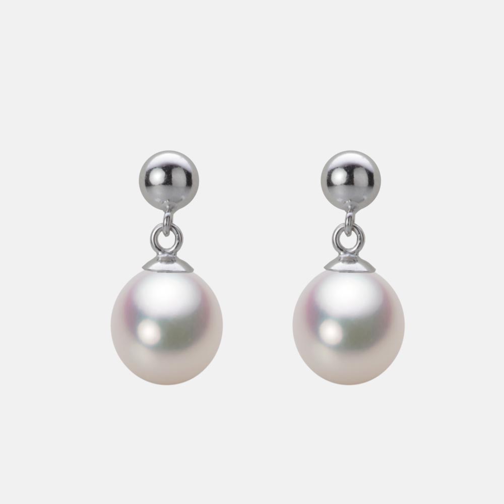 パール ピアス 7.5mm アコヤ 真珠 ピアス Pt900 プラチナ