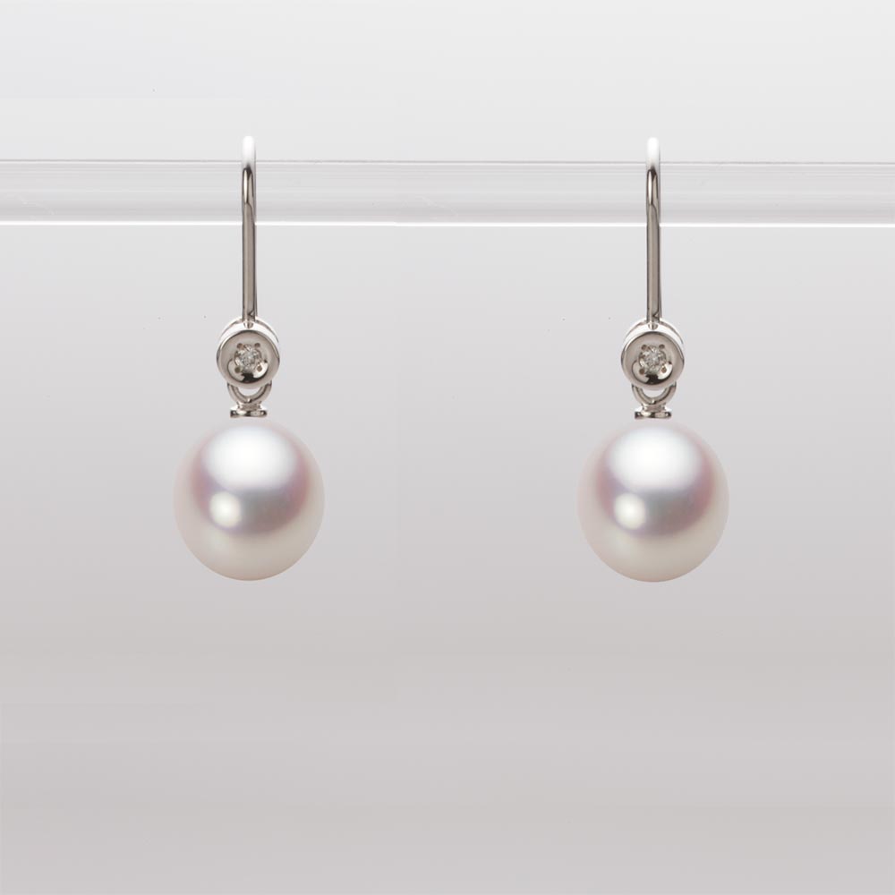 パール ピアス 7.5mm アコヤ 真珠 ピアス K18WG ホワイトゴールド