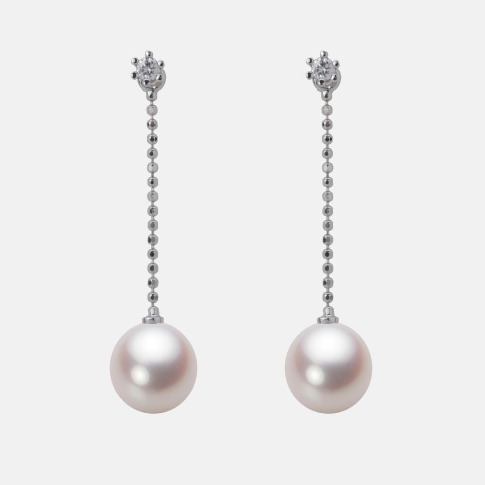 パール ピアス 7.5mm アコヤ 真珠 ピアス K18WG ホワイトゴールド