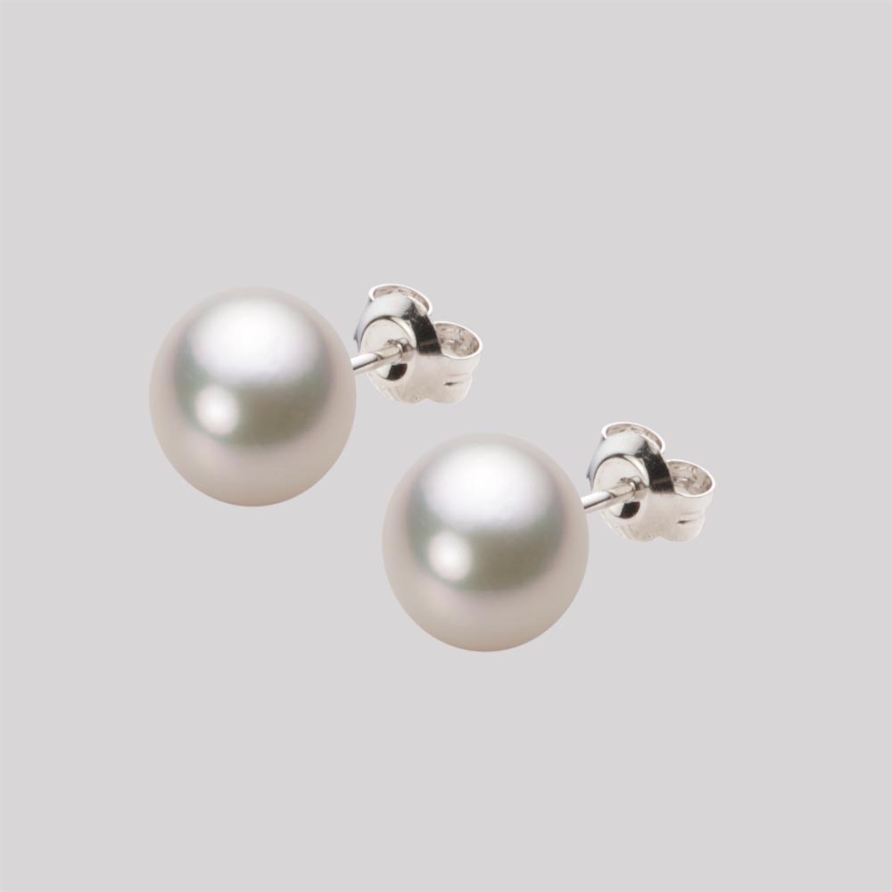 パールピアス/8.0mm アコヤ 真珠 ピアス K14WG ホワイトゴールド