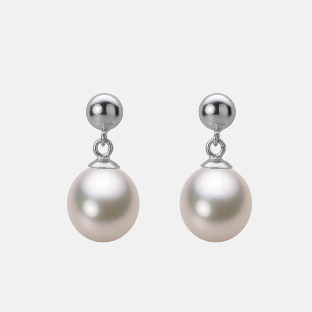 パールピアス/8.0mm アコヤ 真珠 ピアス K14WG ホワイトゴールド