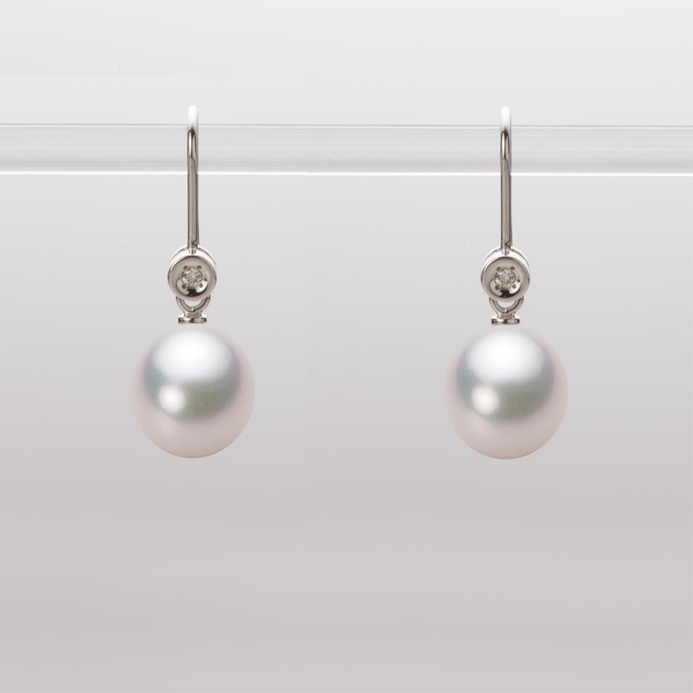 パール ピアス 8.0mm アコヤ 真珠 ピアス K18WG ホワイトゴールド