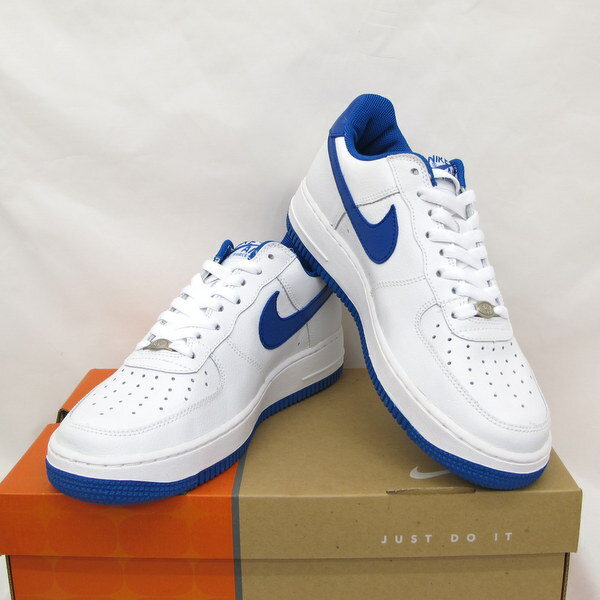 NIKE ナイキ スニーカー エアフォースワン AF-1 AIR FORCE1 ホワイト ロイヤルブルー WHITE ROYAL メンズ 靴 紐靴 306901-141 US8 26cm ギフト 箱付き レア 希少 東大阪店【Aランク】