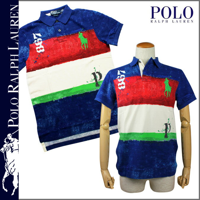 POLO RALPH LAUREN ポロ ラルフローレン ポロシャツ ブルー マルチカラー 0464848 Custom Fit Buoy Big コットン メンズ
