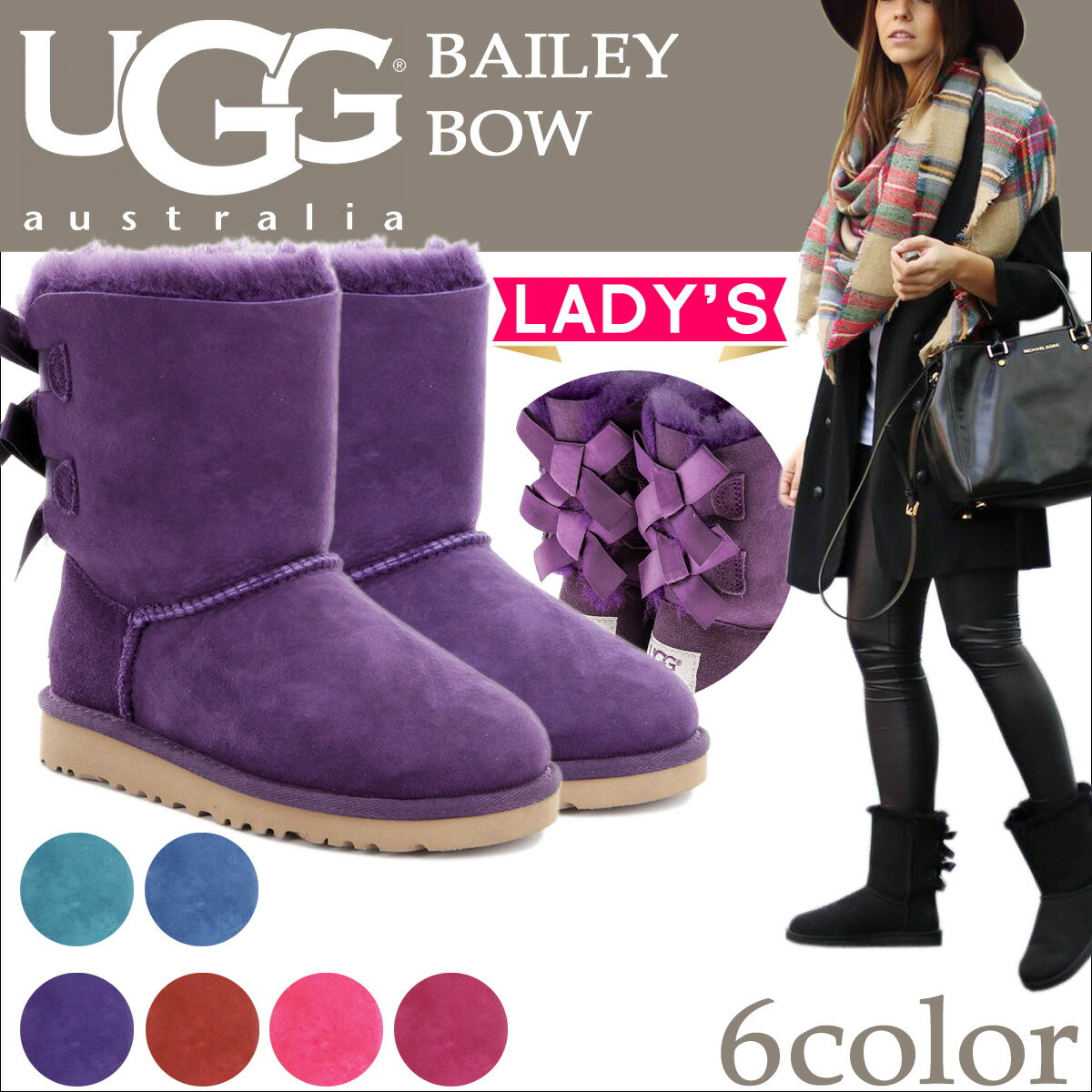 アグ UGG ベイリーボウ ムートンブーツ WOMENS BAILEY BOW 1002954 レディース