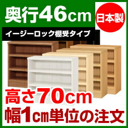 【イージーロック棚受タイプ】本棚 オーダー 奥深 大容量 書棚【送料無料】オーダーマルチラック 奥行46cm 高さ70cm 幅81cm【耐荷重 タフタイプ】【オーダー本棚 本収納 シンプル 頑丈 棚 大量 多目的棚 ラック オープンラック 大型 書籍 収納】