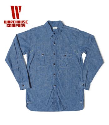 WAREHOUSE ウエアハウス ウエスタンヨーク|シャンブレーワークシャツ『WESTERN YORK CHAMBRAY SHIRT』【アメカジ・ワーク】3019(Long sleeve shirt)