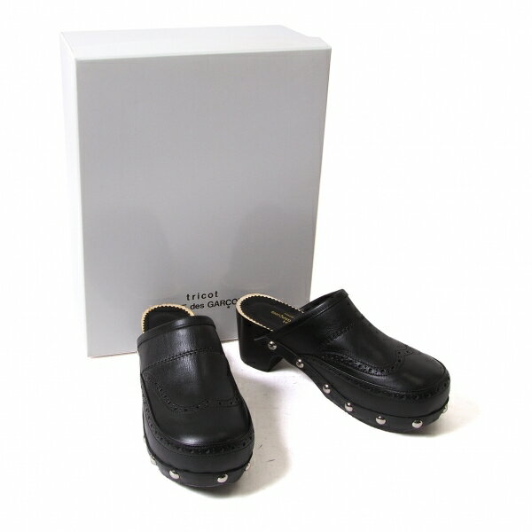 トリコ コムデギャルソンtricot COMME des GARCONS ウイングチップサボサンダル 黒22【中古】