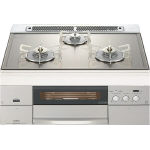 ノーリツ ガスコンロ N3WM1PWAVKSTES S-Blink Duo 60cmタイプ シルバーミラーガラストップ ステンレスフェイス