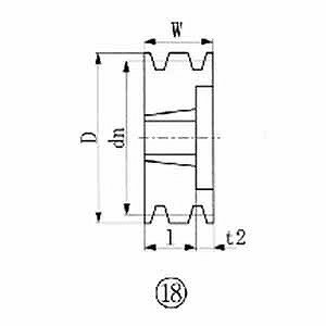 エバオン ブッシングプーリー SPB 206mm 溝数3 SPB2063(送料無料)