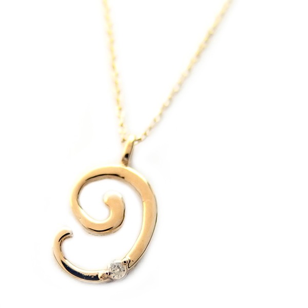 ナンバー ネックレス ダイヤモンド ネックレス 一粒 0.01ct K18 ゴールド 数字 9 ダイヤネックレス ペンダント【ポイント10倍】