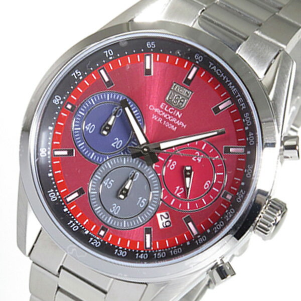 エルジン ELGIN クロノ クオーツ メンズ 腕時計 時計 FK1411S-R レッド【ポイント10倍】【楽ギフ_包装】