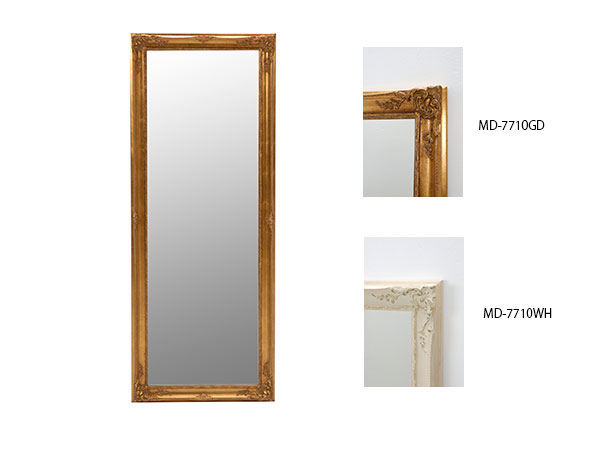 ウッドプロダクト WOOD PRODUCTS ミラー MD-7710WH 【代引不可】【送料無料】